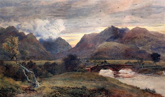 David Cox Junior, watercolour, Near Rossthwaite, signed and dated 1877 48 x 73cm.